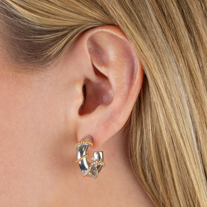  Two Tone Rope Hoop Earring - Adina Eden's Jewels
