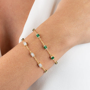  CZ Baguette Link Bracelet - Adina Eden's Jewels