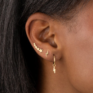  Lightning Bolt Hoop Earring 14K - Adina Eden's Jewels