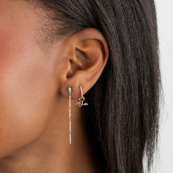  Diamond Snake Cartilage Huggie Earring 14K - Adina Eden's Jewels