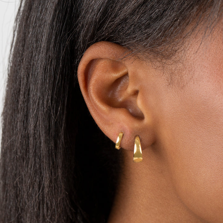  Solid Wide Huggie Earring 14K - Adina Eden's Jewels