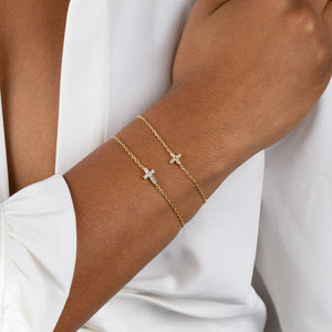  CZ Crystal 4 Petal Flower Bracelet - Adina Eden's Jewels