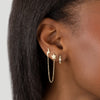  Solid Star X Lightning Chain Stud Earring - Adina Eden's Jewels