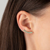  Diamond X Turquoise Ear Climber 14K - Adina Eden's Jewels