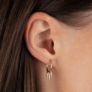  Diamond Dangling Multi Spike Huggie Earring 14K - Adina Eden's Jewels