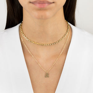  Gothic Initial Link Necklace - Adina Eden's Jewels