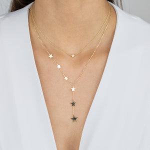  Solid Multi Stars Lariat 14K - Adina Eden's Jewels