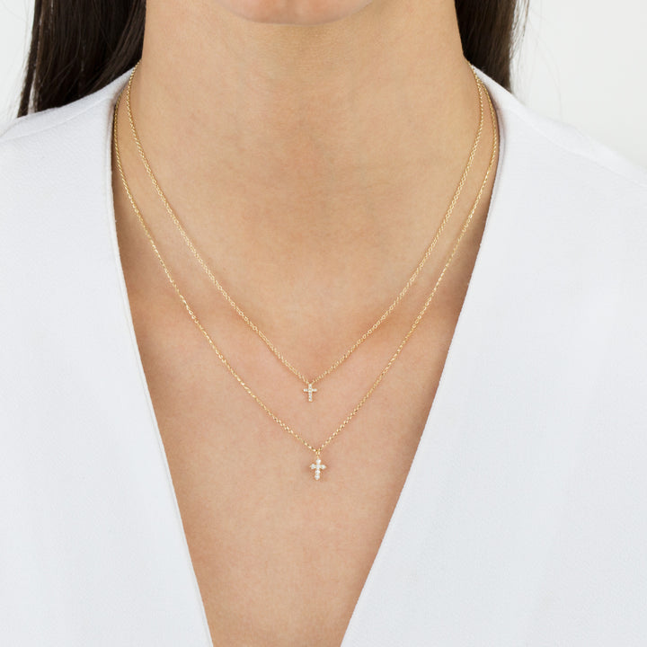  Diamond Cross Necklace 14K - Adina Eden's Jewels