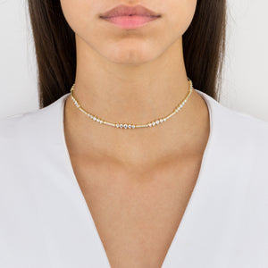  CZ Round X Bar Choker - Adina Eden's Jewels
