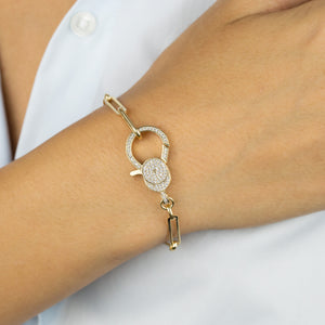  Pavé Large Clasp Link Bracelet - Adina Eden's Jewels