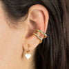  Solid Dangling Heart Huggie Earring - Adina Eden's Jewels