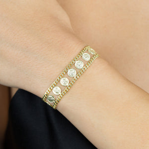  Double Chain Coin Bracelet - Adina Eden's Jewels