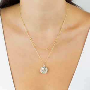  Layered Ball Chain Coin Necklace - Adina Eden's Jewels
