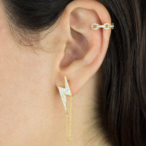  Pavé Cuban Chain Ear Cuff - Adina Eden's Jewels