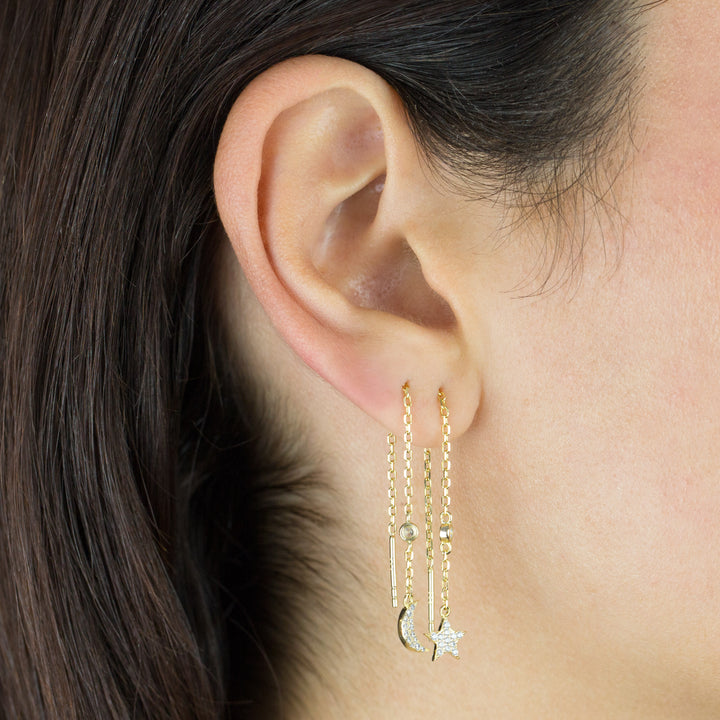  CZ Star Threader Drop Earring - Adina Eden's Jewels