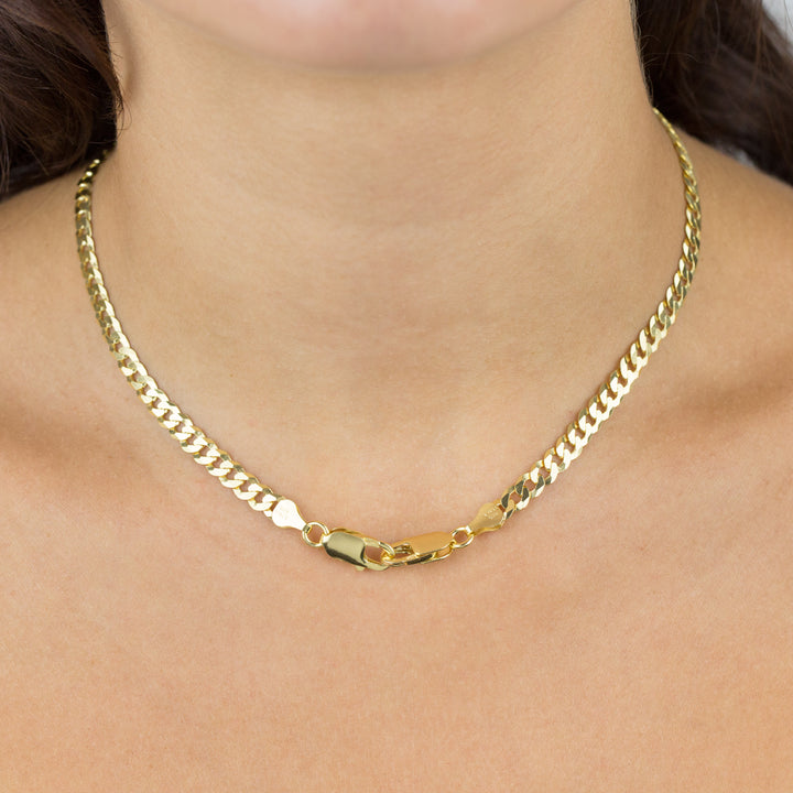  Flat Cuban Curve Chain Necklace - Adina Eden's Jewels