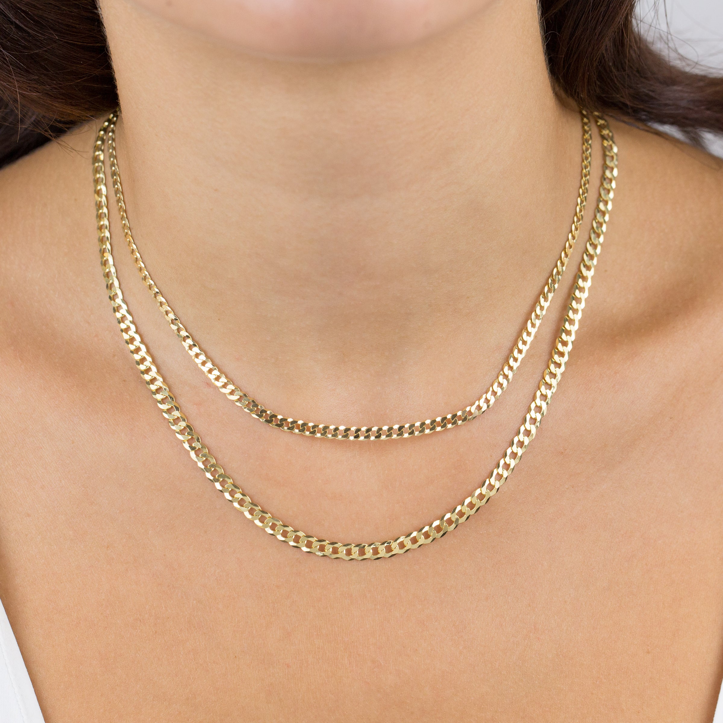 Extra Flat Cuban Chain Necklace Adina Eden Jewels