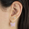  Pavé Pink Butterfly Huggie Earring - Adina Eden's Jewels
