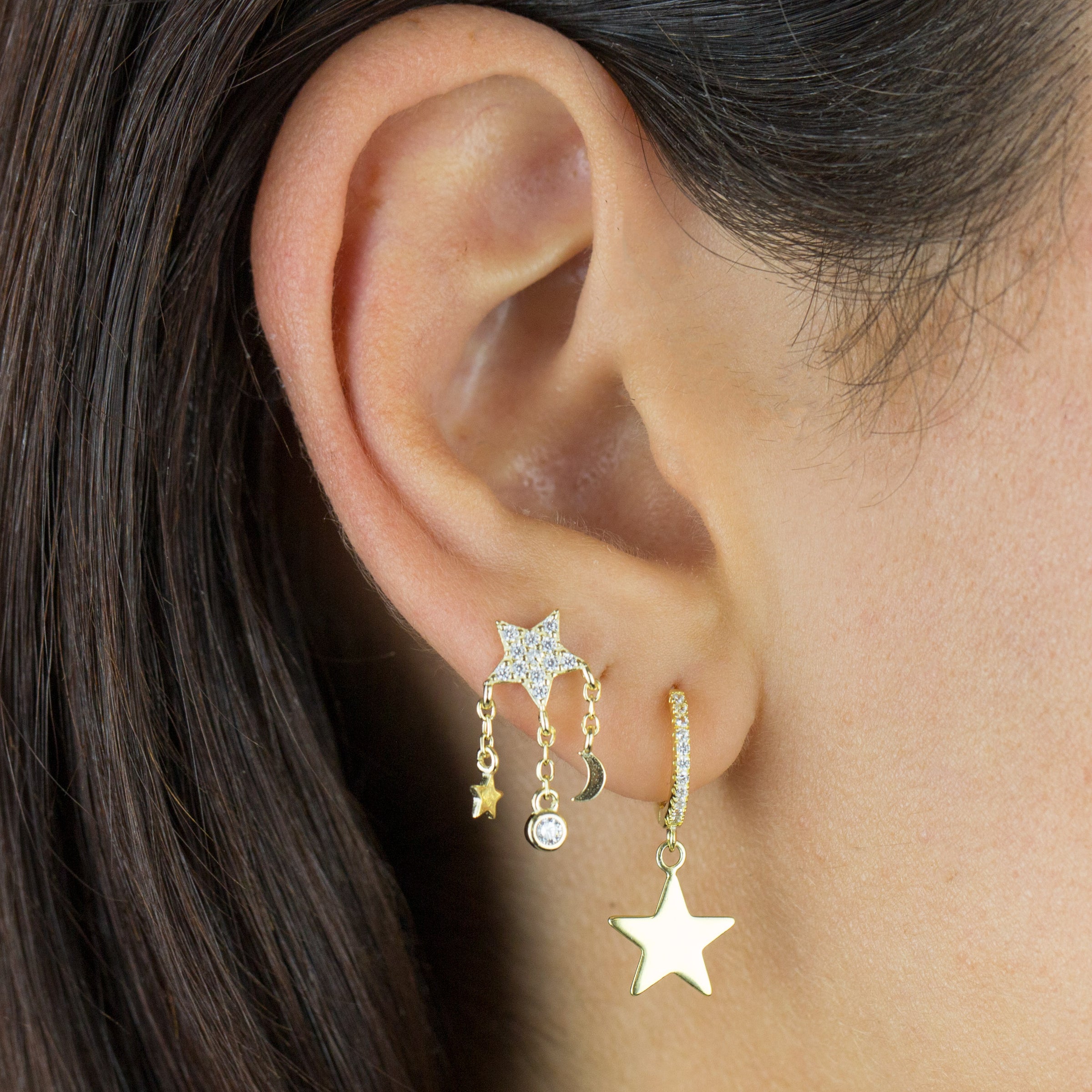 CZ Celestial Charms Stud Earring Adina Eden Jewels