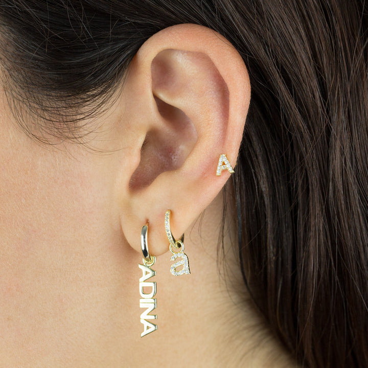  Pavé Initial Stud Earring - Adina Eden's Jewels