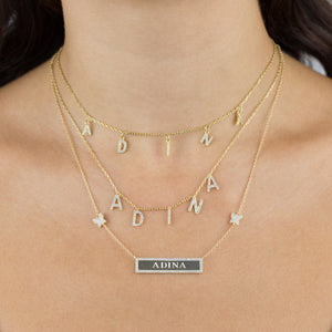  Pavé Engravable Bar Butterfly Necklace - Adina Eden's Jewels