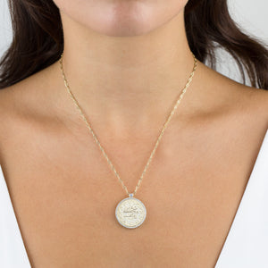  Large Pavé Coin Link Necklace - Adina Eden's Jewels