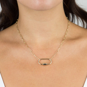  Large Toggle Oval Link Necklace - Adina Eden's Jewels