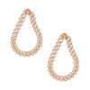 Rose Gold Pavé Curb Chain Oval Drop Earring - Adina Eden's Jewels