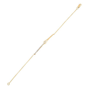 14K Gold Pavé x Solid Bar Interlocked Diamond Bracelet 14K - Adina Eden's Jewels