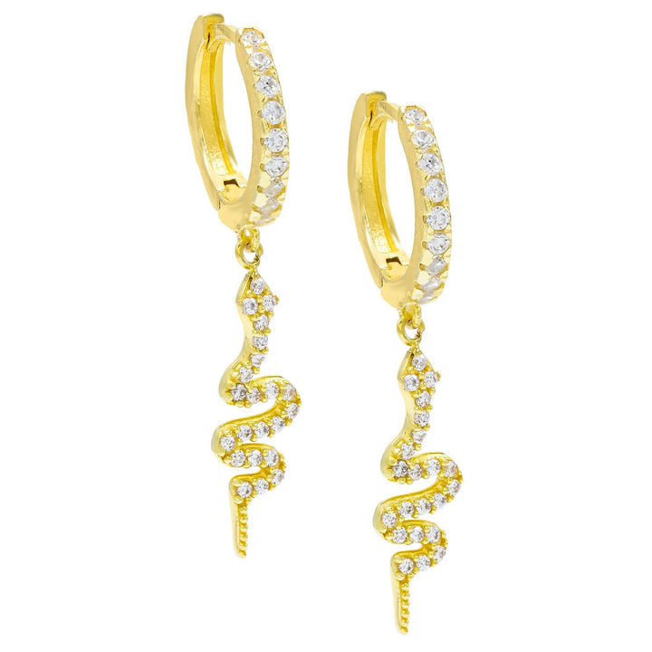 Gold Snake Huggie Earring - Adina Eden's Jewels