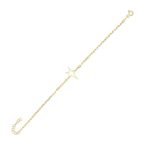 Gold Open Star Chain Bracelet - Adina Eden's Jewels