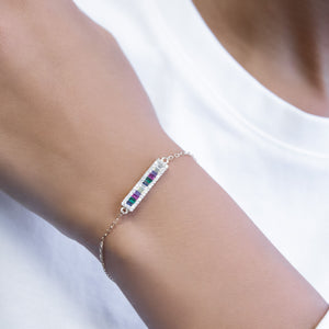  Baguette Rainbow Bar Bracelet - Adina Eden's Jewels