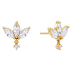 Gold Marquise Dangle Stud Earring - Adina Eden's Jewels