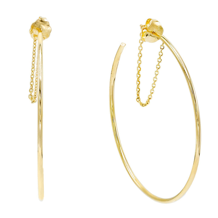  Chain Hoop Earring 14K - Adina Eden's Jewels