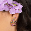  Pastel Baguette Hoop Earring - Adina Eden's Jewels