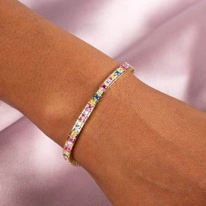  Pastel Princess Cut Bracelet - Adina Eden's Jewels