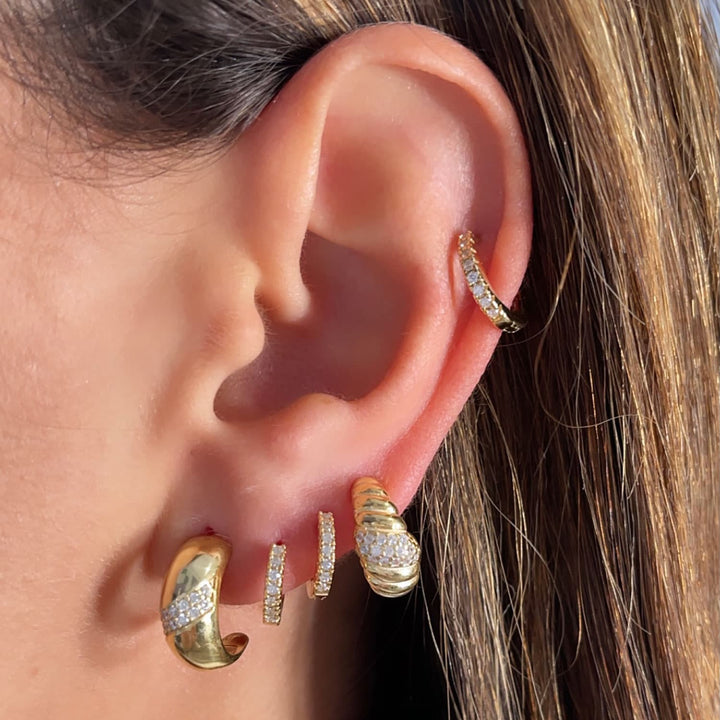  Mini CZ Braided Hoop Earring - Adina Eden's Jewels