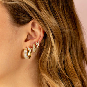  Wide Pavé Huggie Earring - Adina Eden's Jewels