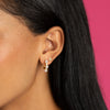  Embedded Pearl X CZ Hoop Earring - Adina Eden's Jewels
