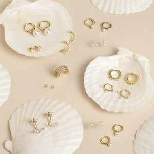  Pearl Drop Huggie Earring - Adina Eden's Jewels