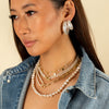  Asymmetrical Freshwater Pearl Link Necklace - Adina Eden's Jewels