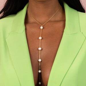  Multi Pearl Lariat - Adina Eden's Jewels