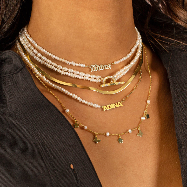  Charm x Pearl Necklace - Adina Eden's Jewels
