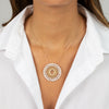  CZ X Pearl Oval Medallion Necklace - Adina Eden's Jewels