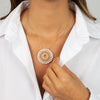  CZ X Pearl Oval Medallion Necklace - Adina Eden's Jewels