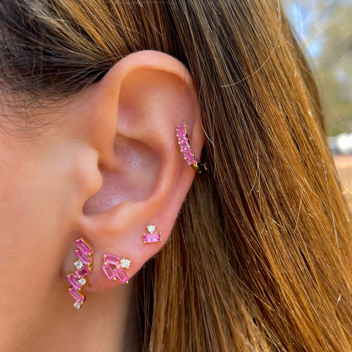  Scattered Baguette Stud Earring - Adina Eden's Jewels