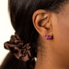  Solitaire x Baguette CZ Stud Earring - Adina Eden's Jewels