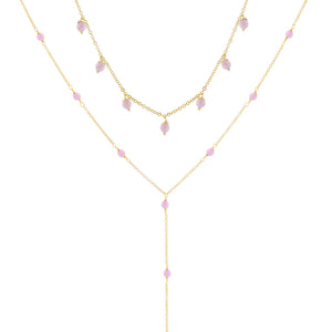  Pastel Pearl Choker X Lariat Combo Set - Adina Eden's Jewels