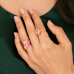 Pink Ombre Heart Eternity Band - Adina Eden's Jewels