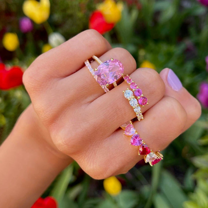 Pink Ombre Heart Eternity Band Adina Eden Jewels